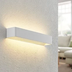 Arcchio LED wandlamp Karam, 53 cm, wit, metaal, omhoog/omlaag
