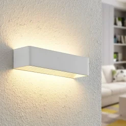 Arcchio LED wandlamp Karam, 37 cm, wit, metaal, omhoog/omlaag