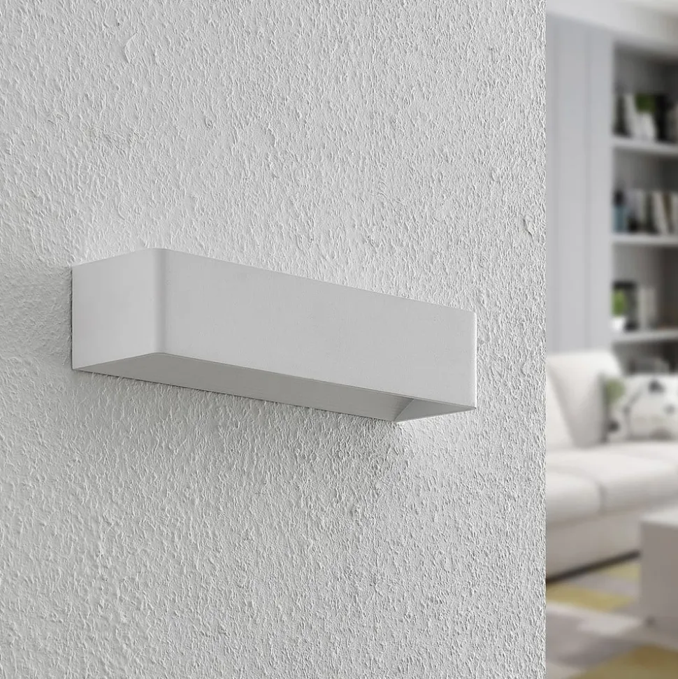 Arcchio LED wandlamp Karam, 37 cm, wit, metaal, omhoog/omlaag