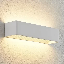 Arcchio LED wandlamp Karam, 37 cm, wit, metaal, omhoog/omlaag