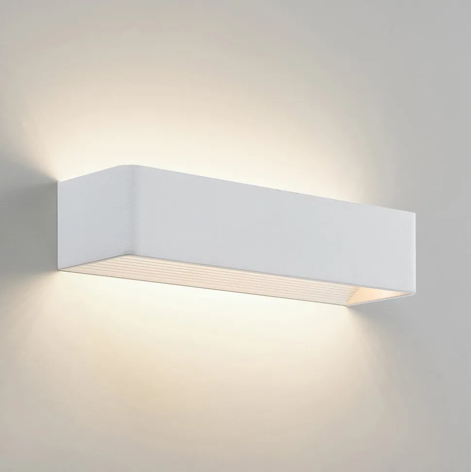 Arcchio LED wandlamp Karam, 37 cm, wit, metaal, omhoog/omlaag