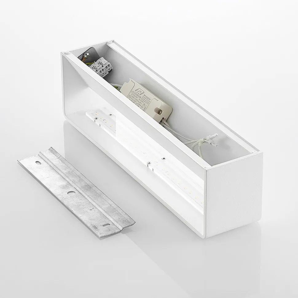 Arcchio LED wandlamp Karam, 37 cm, wit, metaal, omhoog/omlaag