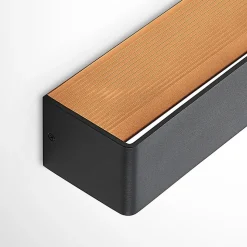 Arcchio LED wandlamp Karam, 53 cm, zwart, metaal, omhoog/omlaag