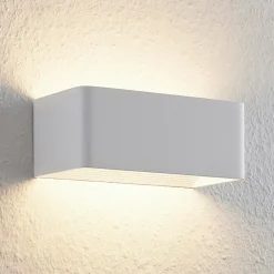 Arcchio LED wandlamp Karam, 20 cm, wit, metaal, omhoog/omlaag