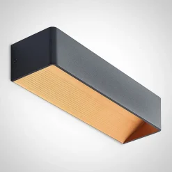 Arcchio LED wandlamp Karam, 37 cm, zwart, metaal, omhoog/omlaag