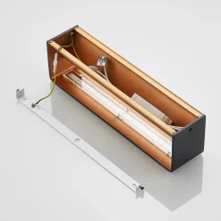 Arcchio LED wandlamp Karam, 37 cm, zwart, metaal, omhoog/omlaag