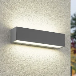 Arcchio LED wandlamp Lengo, 25 cm, grijs, 2-lamps, CCT