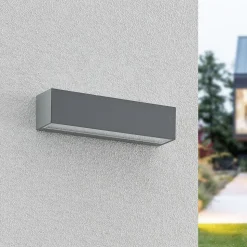 Arcchio LED wandlamp Lengo, 25 cm, grijs, 2-lamps, CCT