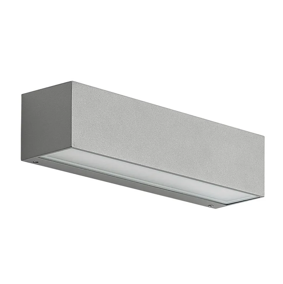 Arcchio LED wandlamp Lengo, 25 cm, grijs, 2-lamps, CCT