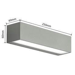 Arcchio LED wandlamp Lengo, 25 cm, grijs, 2-lamps, CCT