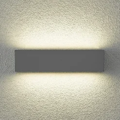 Arcchio LED wandlamp Lengo, 25 cm, grijs, 2-lamps, CCT