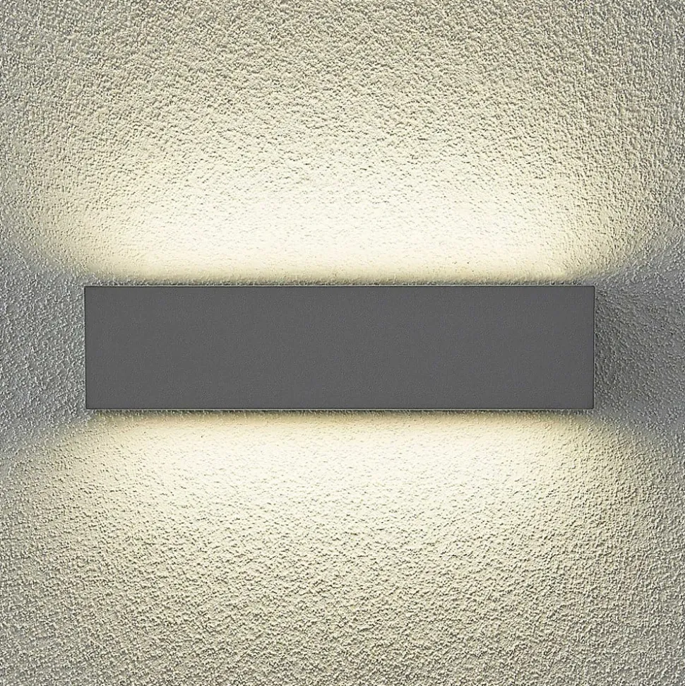 Arcchio LED wandlamp Lengo, 25 cm, grijs, 2-lamps, CCT