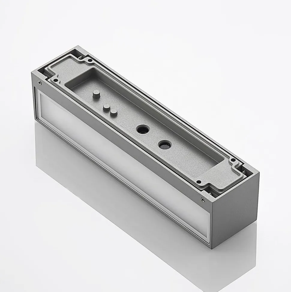 Arcchio LED wandlamp Lengo, 25 cm, grijs, 2-lamps, CCT