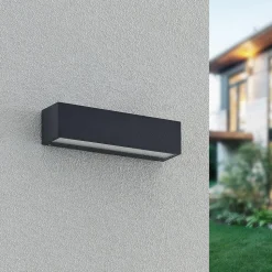 Arcchio LED wandlamp Lengo, 25 cm, antraciet, down, CCT