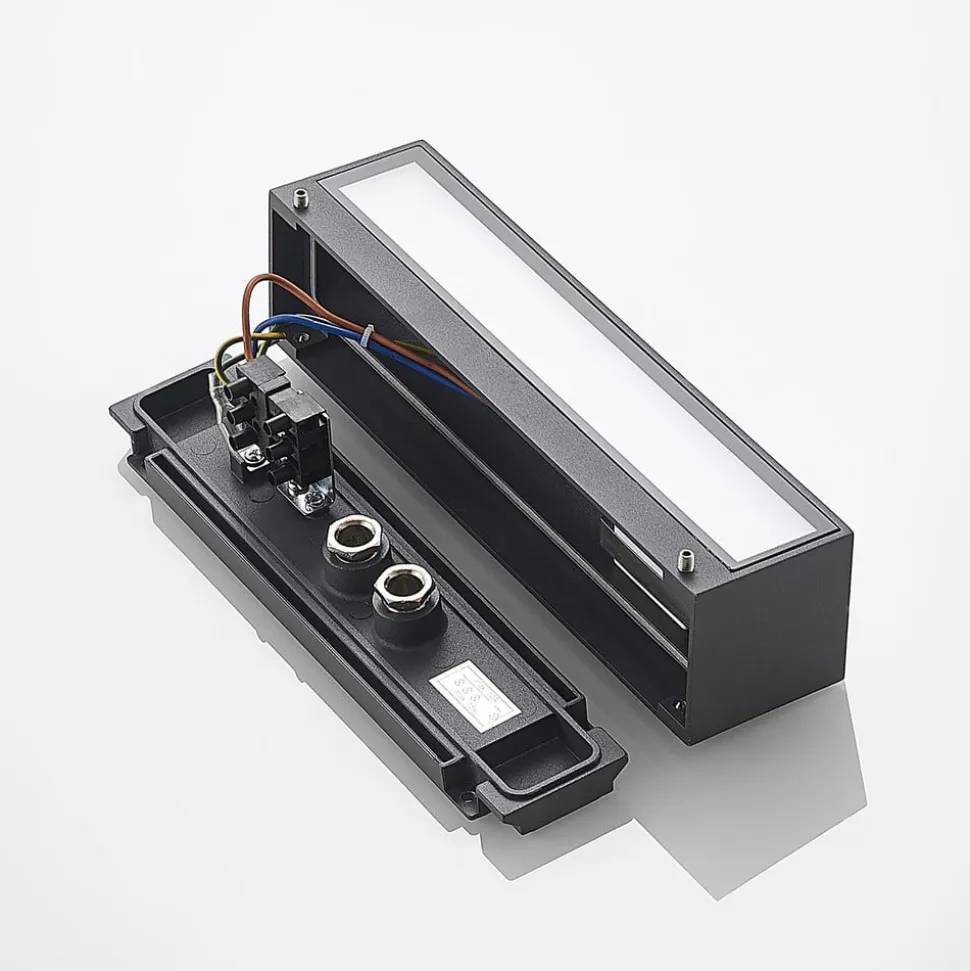 Arcchio LED wandlamp Lengo, 25 cm, antraciet, down, CCT