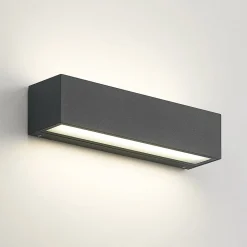 Arcchio LED wandlamp Lengo, 25cm, antraciet, omhoog/omlaag, CCT