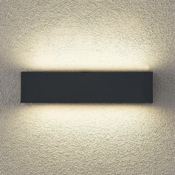 Arcchio LED wandlamp Lengo, 25cm, antraciet, omhoog/omlaag, CCT