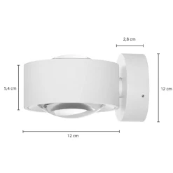 Arcchio LED wandlamp Rotari, lens, omhoog/omlaag, wit, metaal