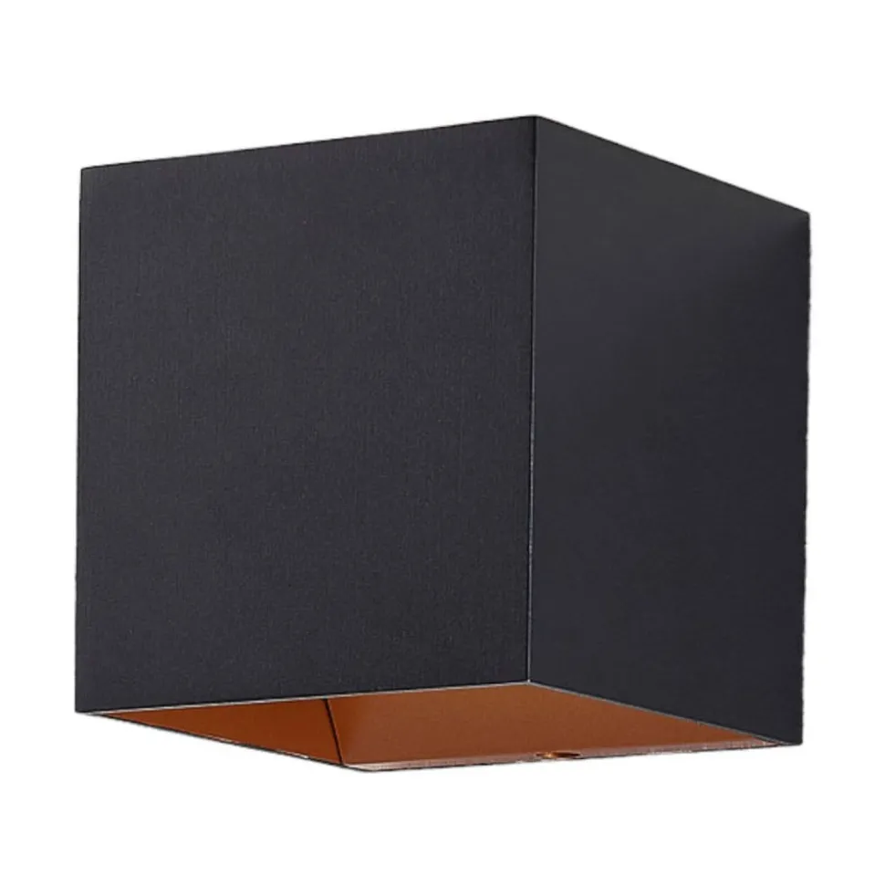 Arcchio LED wandlamp Zuzana, hoekig, zwart, 10 cm breed