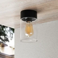 Arcchio Liljana buiten plafondlamp, IP65, zwart