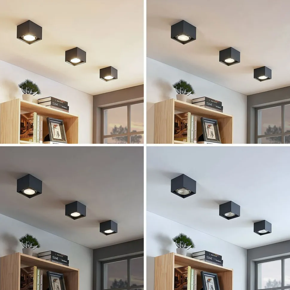 Arcchio Mabel plafondspot, 12 cm x 12 cm, grijs, GU10