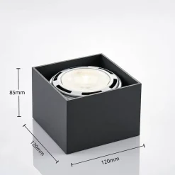 Arcchio Mabel plafondspot, 12 cm x 12 cm, grijs, GU10