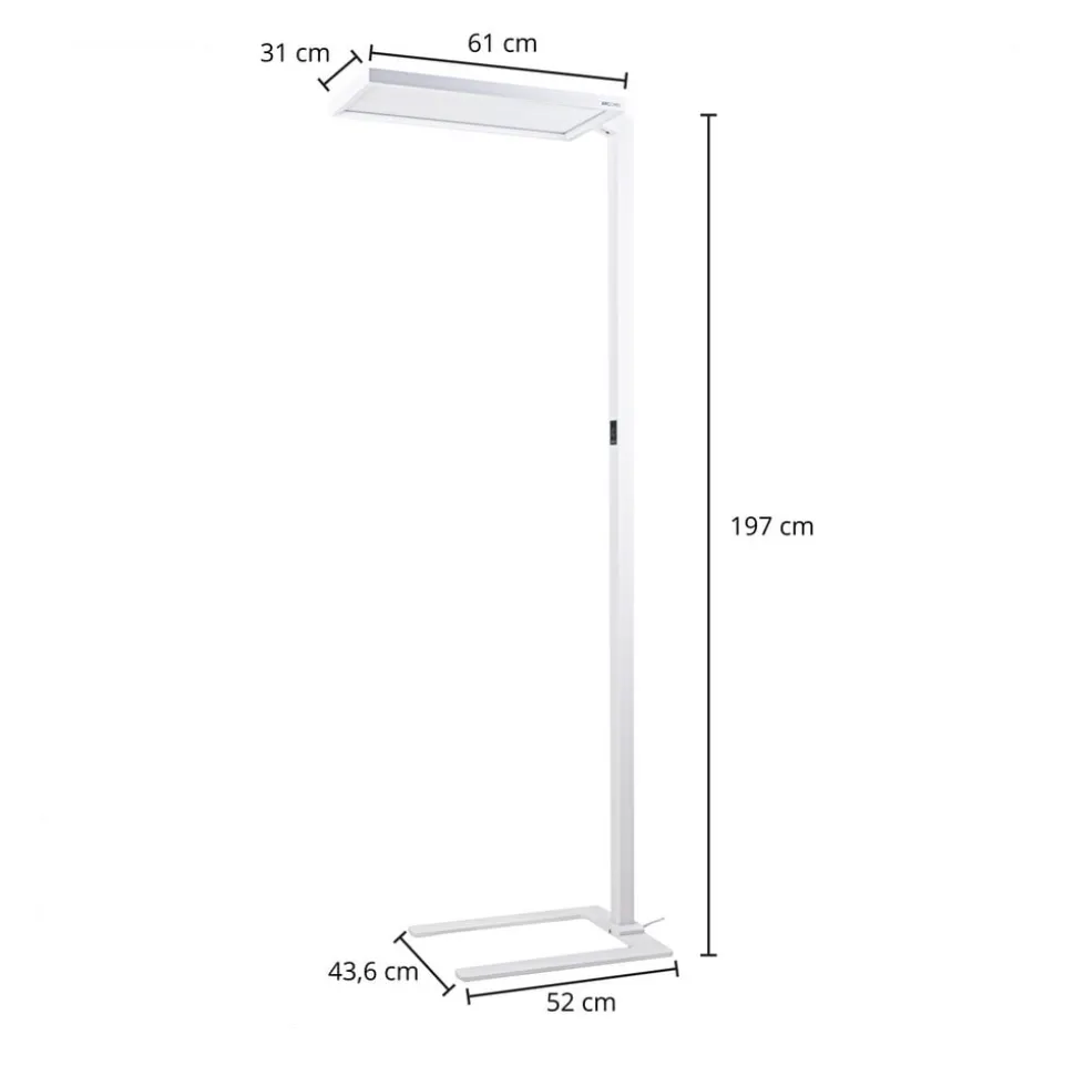 Arcchio Nelus LED kantoor vloerlamp, sensor, wit
