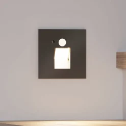 Arcchio Neru LED inbouwlamp sensor hoekig, zwart