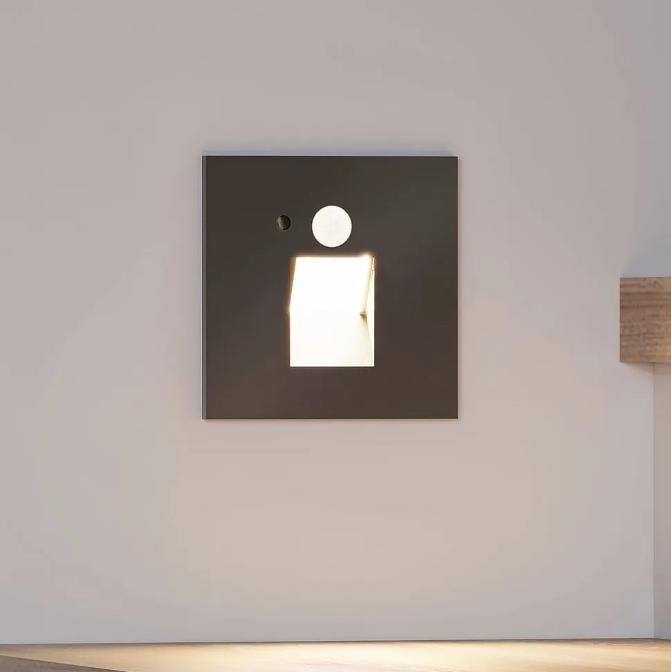 Arcchio Neru LED inbouwlamp sensor hoekig, zwart