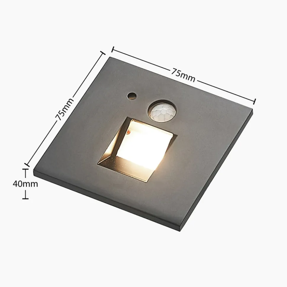 Arcchio Neru LED inbouwlamp sensor hoekig, zwart