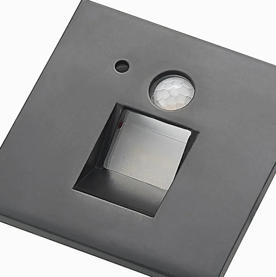 Arcchio Neru LED inbouwlamp sensor hoekig, zwart