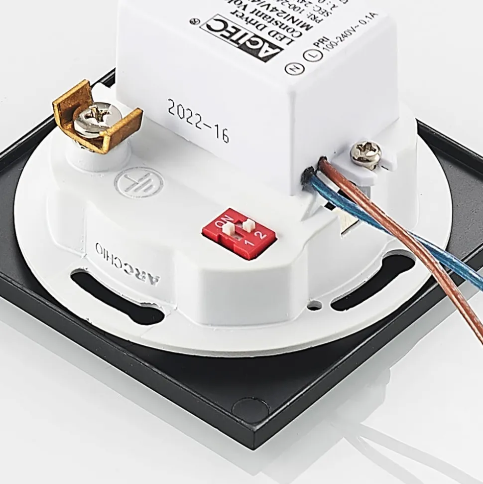 Arcchio Neru LED inbouwlamp sensor hoekig, zwart