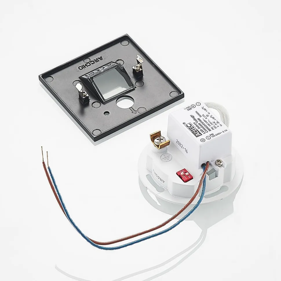 Arcchio Neru LED inbouwlamp sensor hoekig, zwart