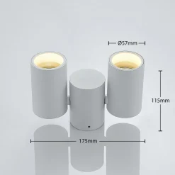 Arcchio plafondlamp Gesina, 2-lichts, wit, aluminium, 17,5 cm