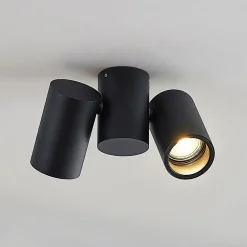 Arcchio plafondlamp Gesina, 2-lichts, zwart, aluminium, 17,5 cm