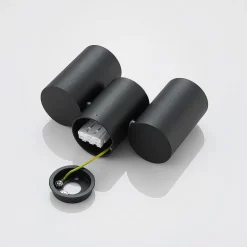 Arcchio plafondlamp Gesina, 2-lichts, zwart, aluminium, 17,5 cm