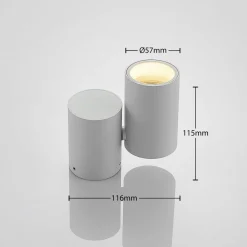 Arcchio plafondlamp Gesina, 1-lichts, wit, aluminium, 11,6 cm