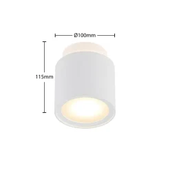 Arcchio plafondlamp Walisa, Ø 10 cm, wit, diffuser, GU10