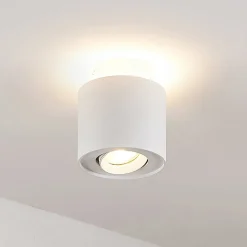 Arcchio plafondlamp Walisa, Ø 10 cm, wit, metaal, GU10