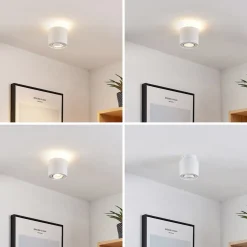 Arcchio plafondlamp Walisa, Ø 10 cm, wit, metaal, GU10