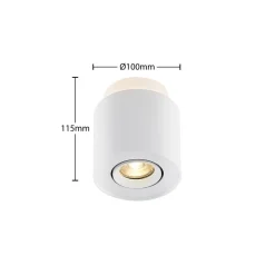 Arcchio plafondlamp Walisa, Ø 10 cm, wit, metaal, GU10