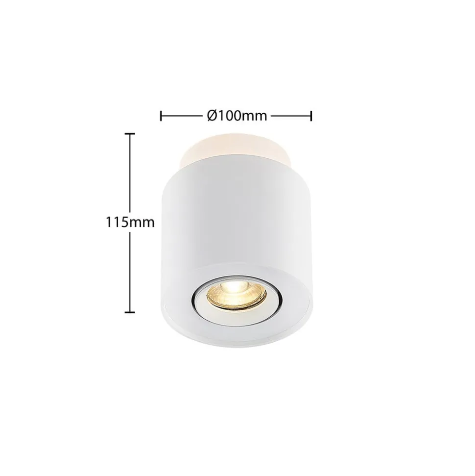 Arcchio plafondlamp Walisa, Ø 10 cm, wit, metaal, GU10