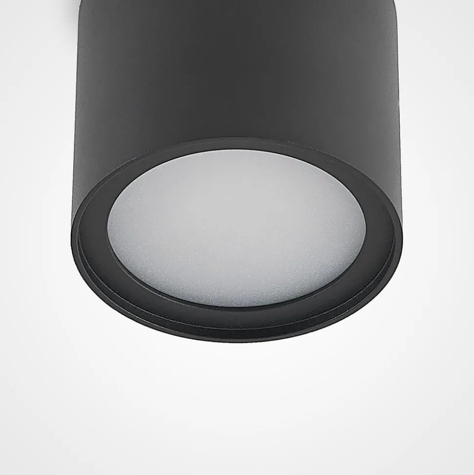 Arcchio plafondlamp Walisa, Ø 10 cm, zwart, diffuser, GU10