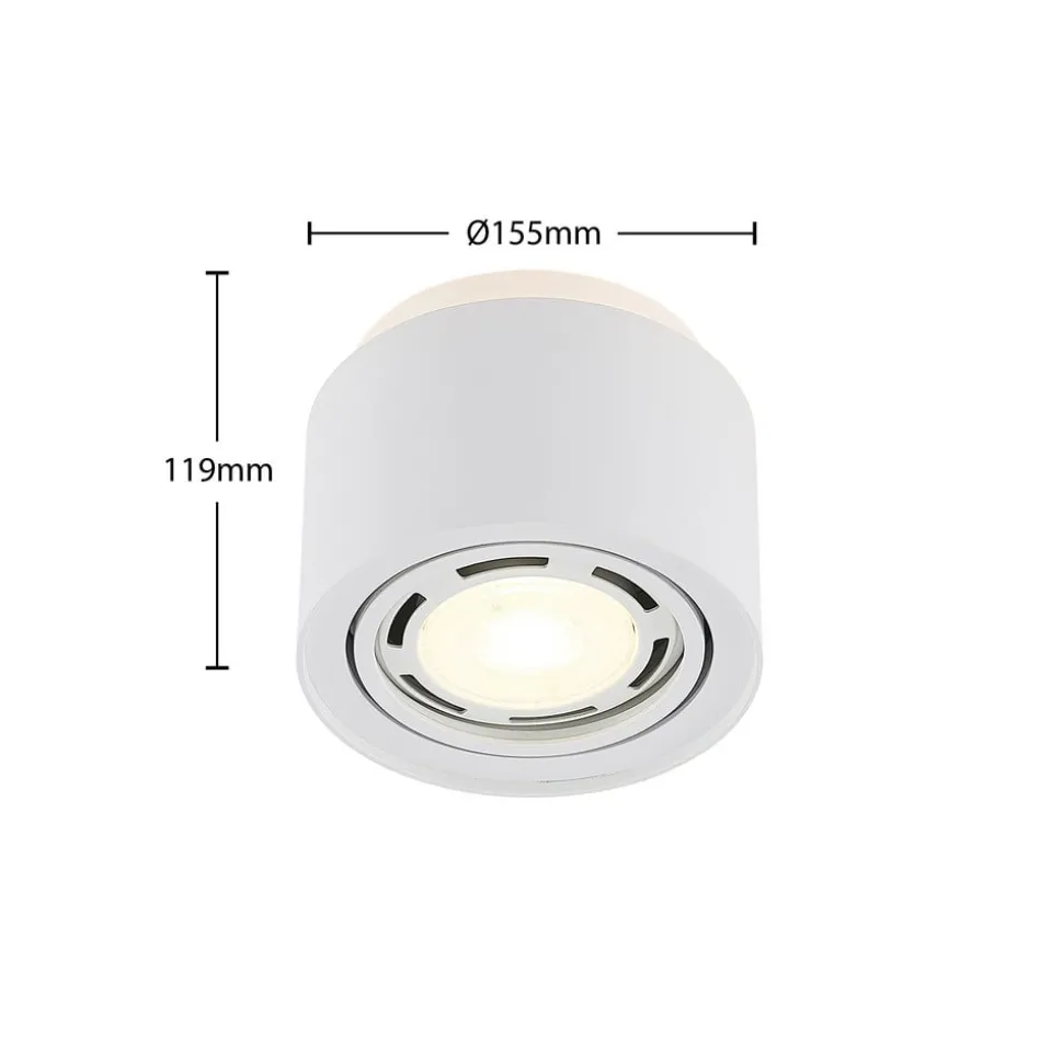 Arcchio plafondlamp Walisa, Ø 15 cm, wit, metaal, GU10