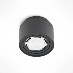 Arcchio plafondlamp Walisa, rond, zwart, aluminium, set van 3