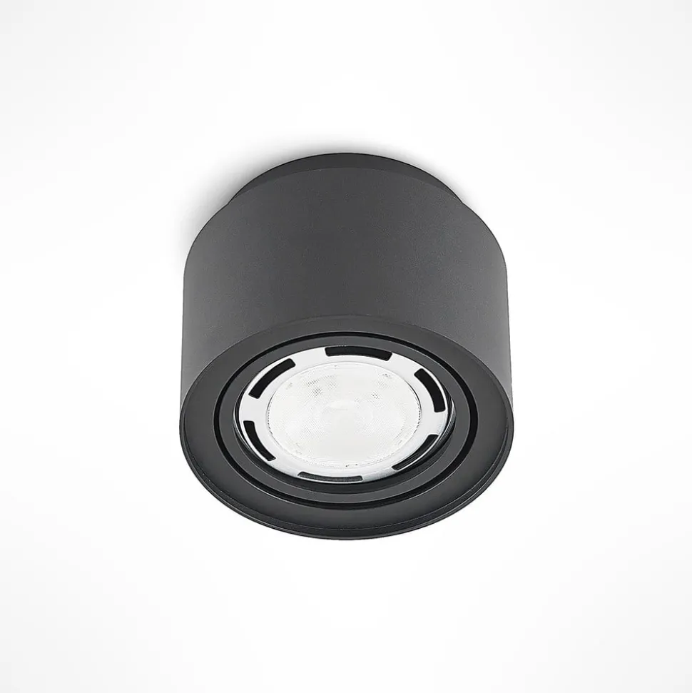 Arcchio plafondlamp Walisa, rond, zwart, aluminium, set van 3