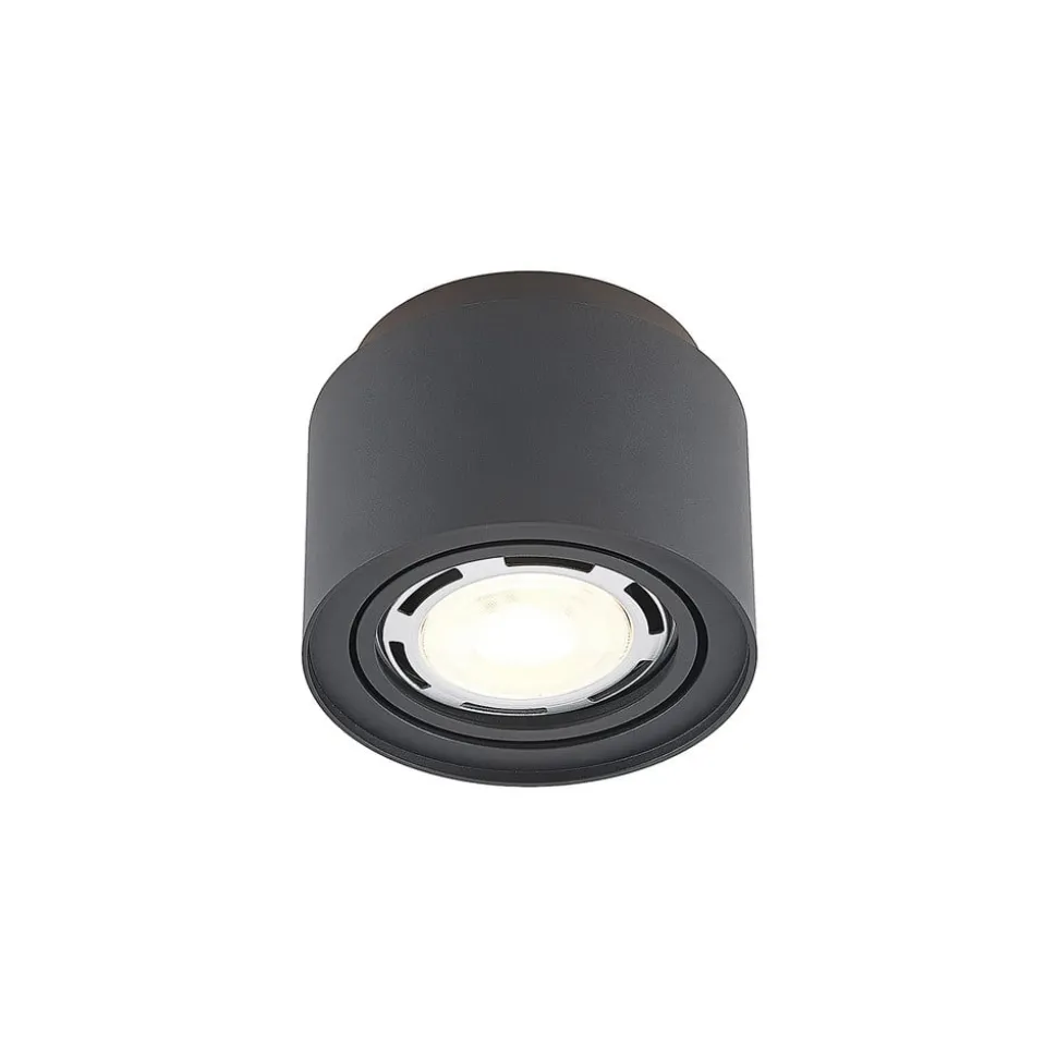 Arcchio plafondlamp Walisa, rond, zwart, aluminium, set van 3