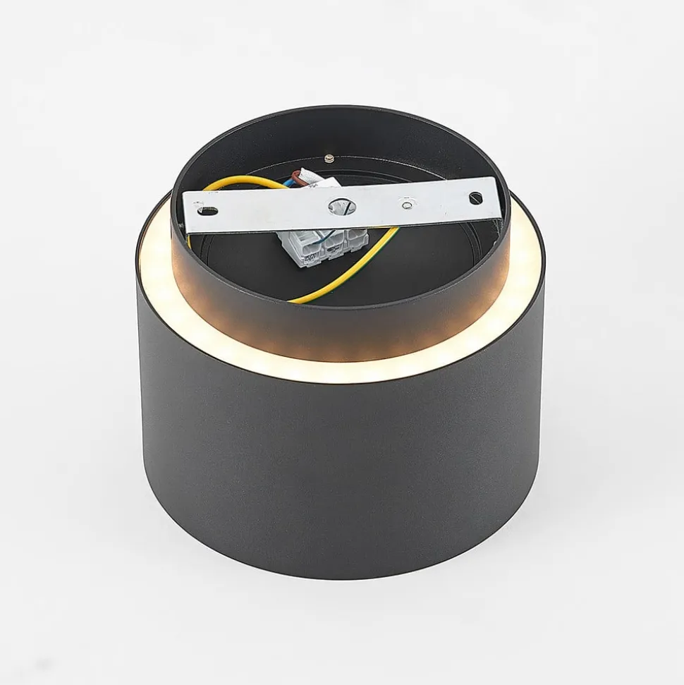 Arcchio plafondlamp Walisa, rond, zwart, aluminium, set van 3