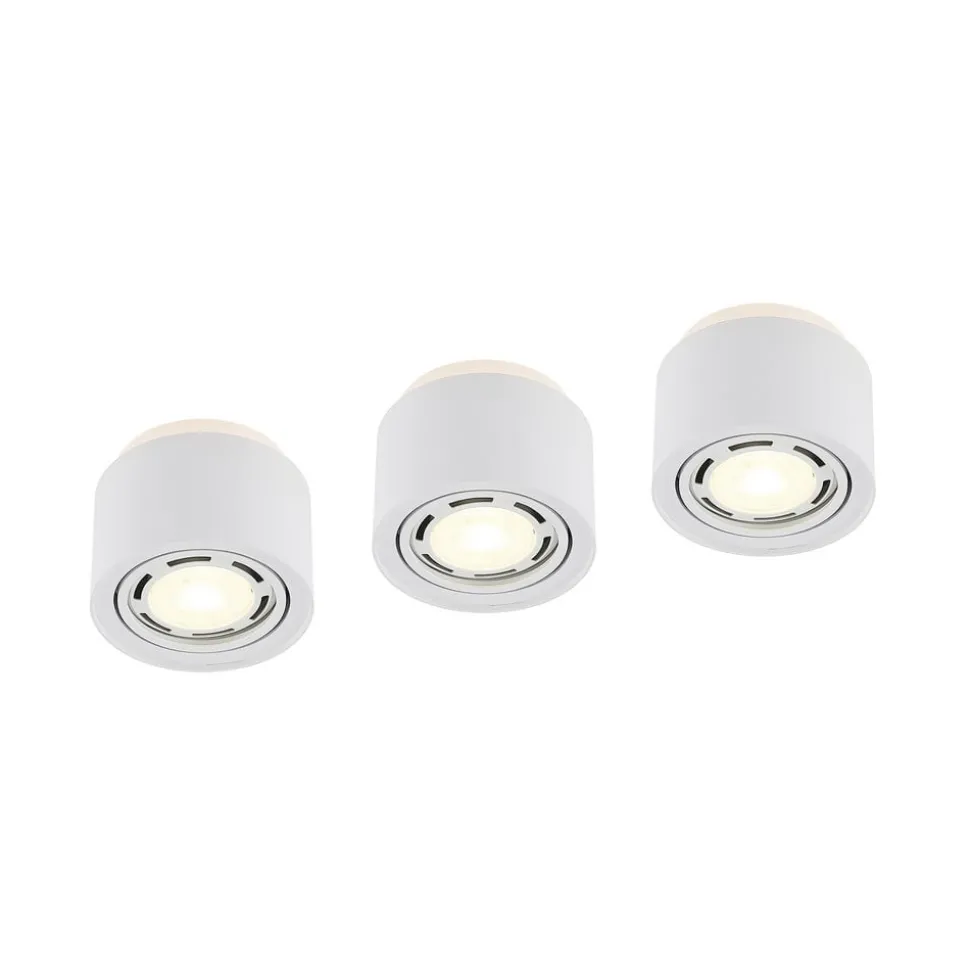 Arcchio plafondlamp Walisa, Ø 15 cm, rond, wit, set van 3