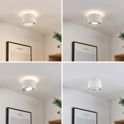 Arcchio plafondlamp Walisa, Ø 15 cm, rond, wit, set van 3